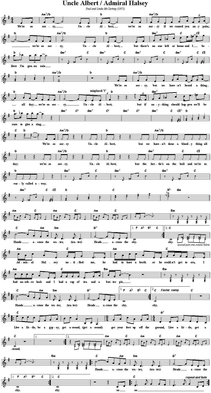 Uncle Albert/Admiral Halsey